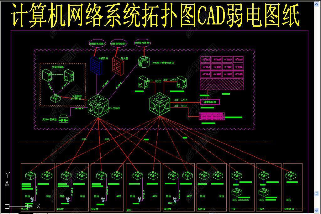 專(zhuān)業(yè)可商用計(jì)算機(jī)網(wǎng)絡(luò)系統(tǒng)拓?fù)鋱DCAD弱電圖紙轉(zhuǎn)讓